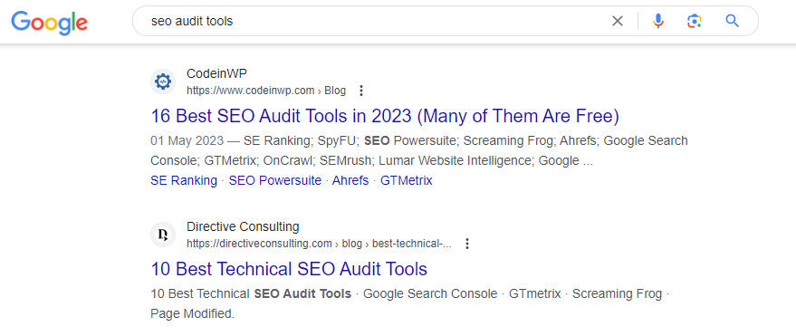 seo audit tools serp